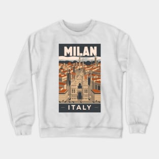 A Vintage Travel Art of Milan - Italy Crewneck Sweatshirt